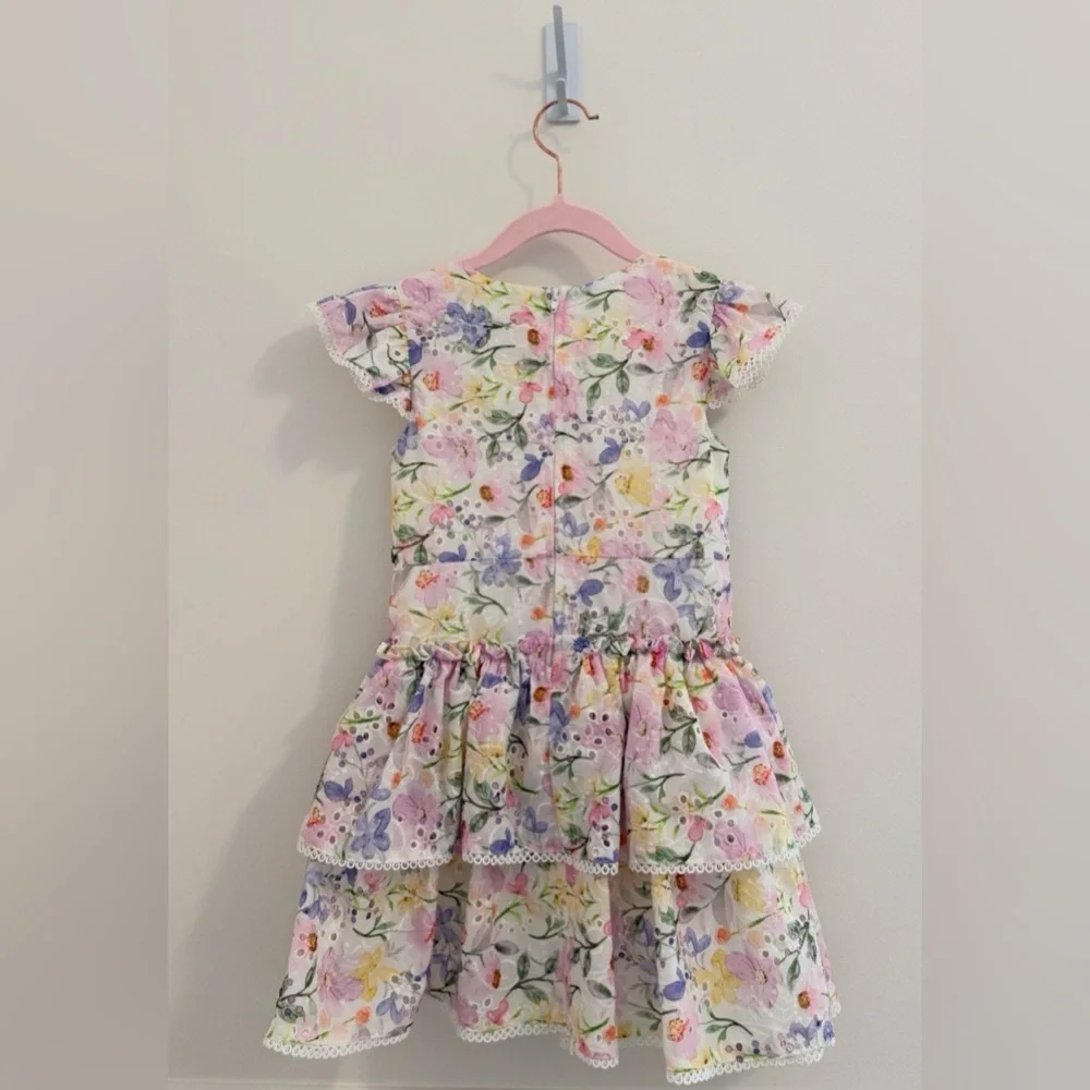 Rare Editions Girls Dress Size 5 Floral Party Lace Like New - Picture 2 of 4